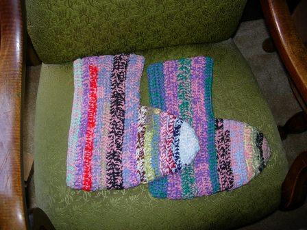 Scrap Yarn Crochet Slippers | FaveCrafts.com