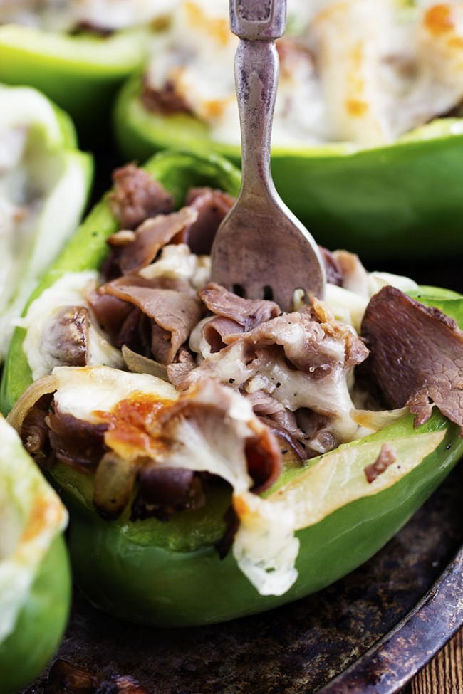 Philly Cheesesteak Stuffed Sweet Peppers 