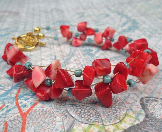 Captivating Coral and Turquoise DIY Bracelet