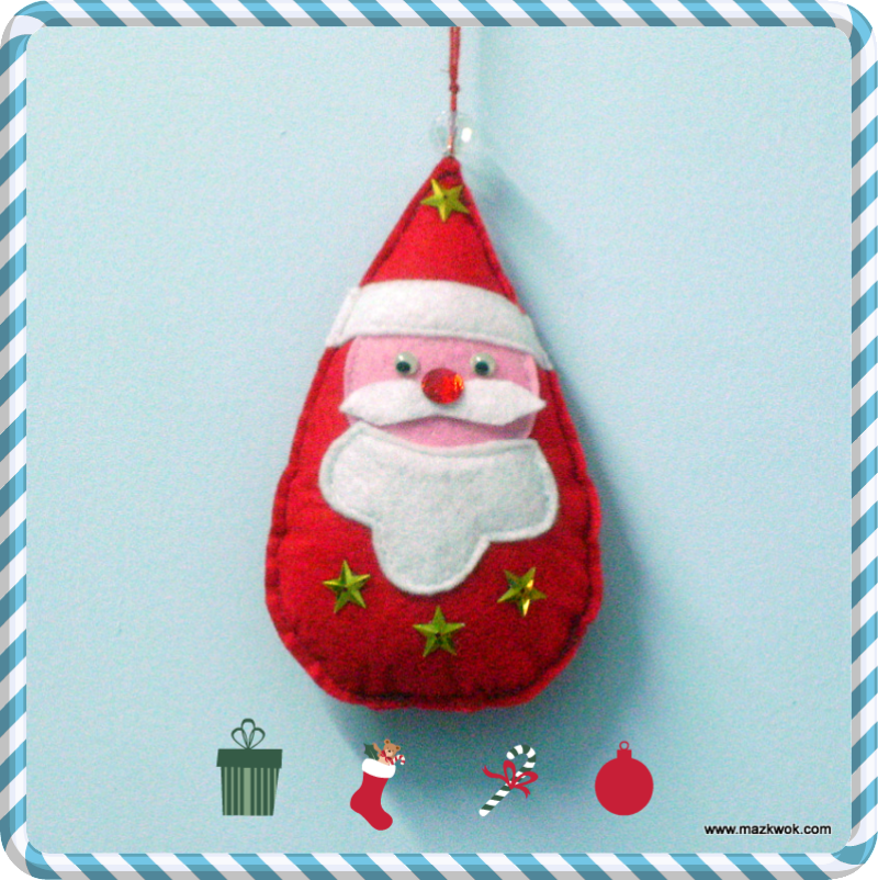Sewn Santa Christmas Ornament Craft | FaveCrafts.com