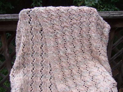 Reversible Cable and Lace Afghan