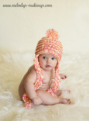 Spins and Ridges Earflap Crochet Baby Hat