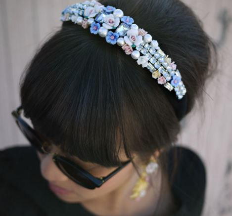 Rose and Rhinestone Fashion Headband