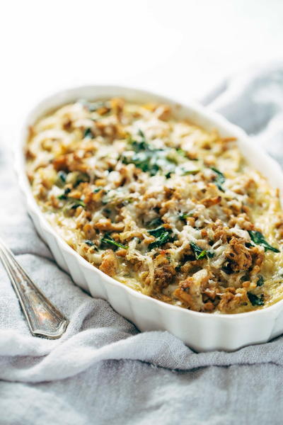 Creamy Spinach and Potato Breakfast Casserole