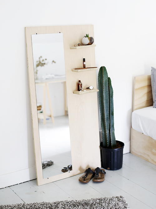 DIY Plywood Shelf and Mirror