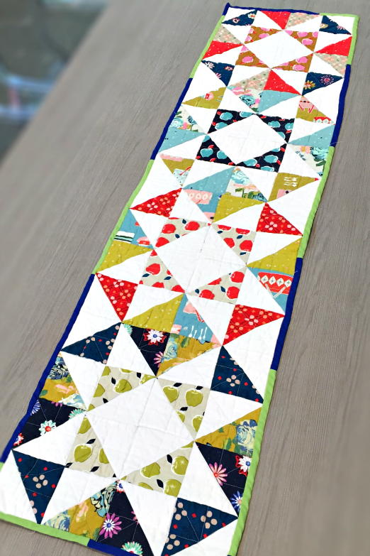 Stars in the Garden Quilted Table Runner 20x45