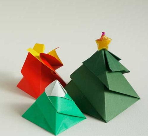 Christmas Tree Origami Gift Box