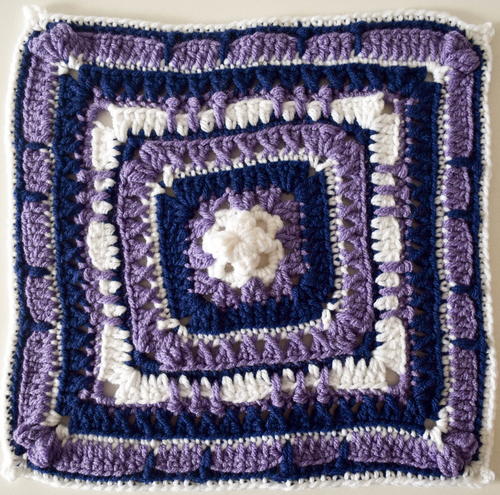 Raised Bunchberry Square 12 inch | AllFreeCrochetAfghanPatterns.com