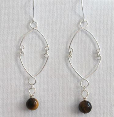 Dangling Bead Wire Earrings