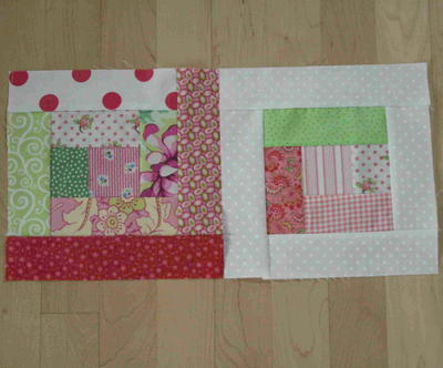 Scrappy Log Cabin Quilt Blocks