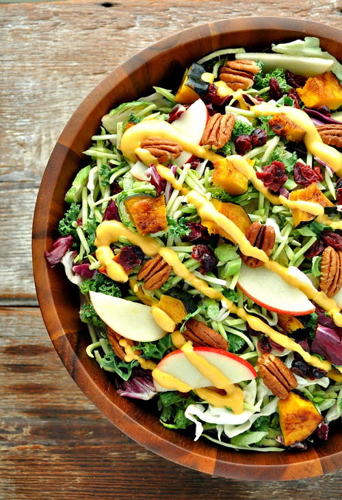 Fall Harvest Salad with Pumpkin Dressing