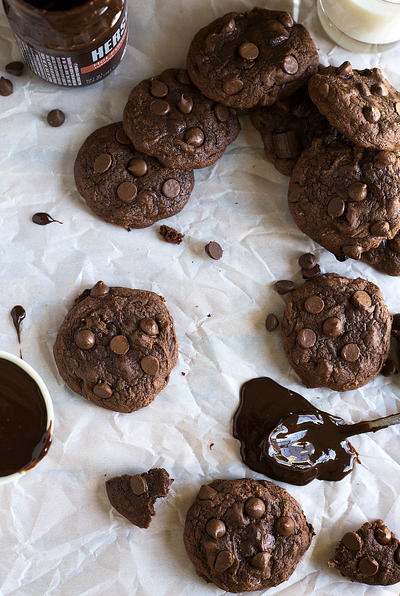 Triple Chocolate Hot Fudge Brownie Cookies