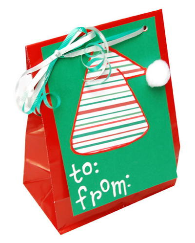 Elf Hat Gift Bag and Tag