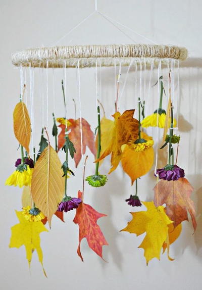 Fall Leaves and Flower Mobile
