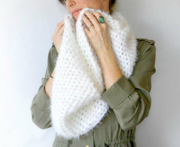 Powdered Sugar Infinity Scarf Crochet Pattern