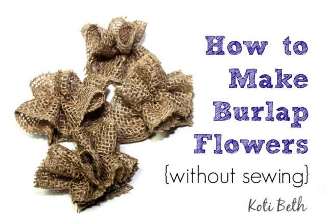 No Sew Easy Burlap Flowers