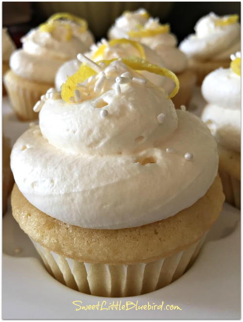 Lemon Cupcakes with Lemon Curd Filling and Lemon Whipped Cream Frosting