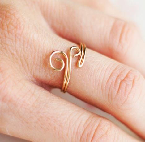 Wire Wrapped Swirly Ring