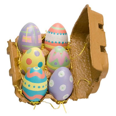 6 Painted Wood Easter Eggs