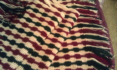 Striped Christmas Crochet Blanket