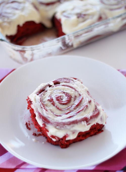 Red Velvet Cake Mix Cinnamon Rolls