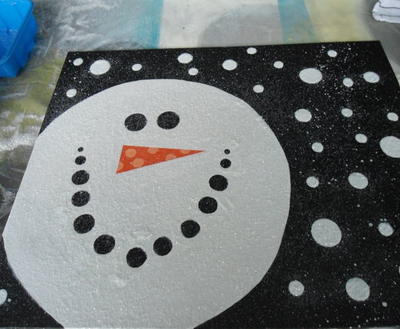 Simple Snowman Canvas Art