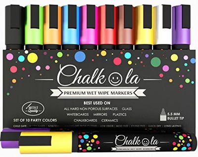 Chalkola Premium Wet Wipe Markers