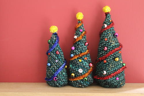 Easy Knitted Christmas Trees