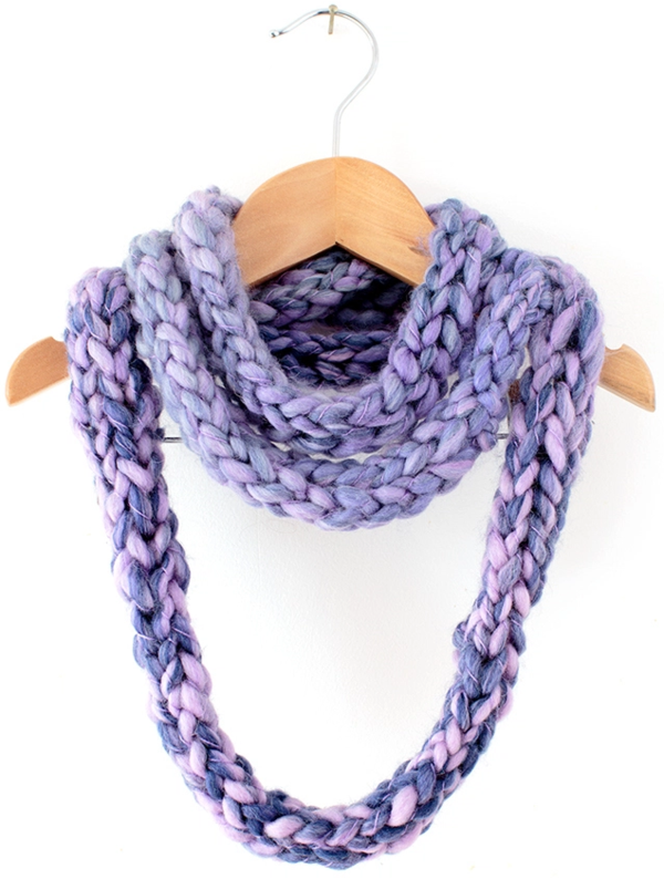 Finger Knit Infinity Scarf