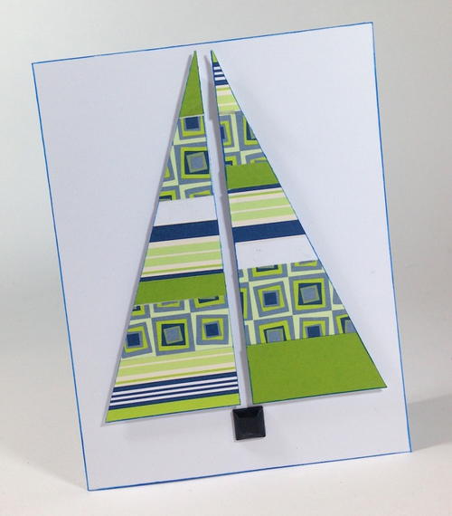 Modern Stripes Handmade Card for Christmas
