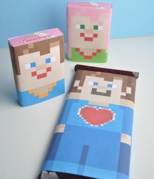BE MINEcraft Valentine Candy Wrapper Printable