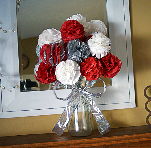 Tissue Paper Flowers Christmas Bouquet