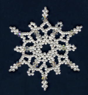 Falling Snowflake Beaded Ornament