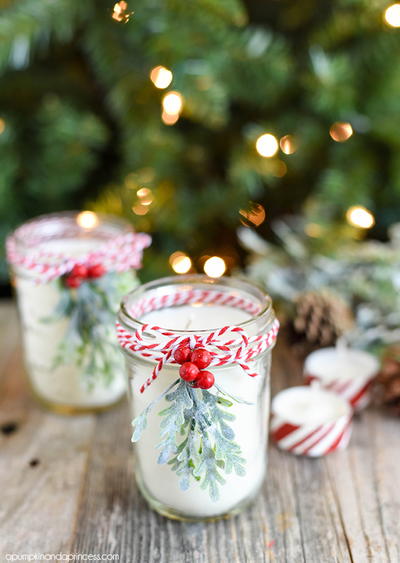 DIY Christmas Mason Jar Candle