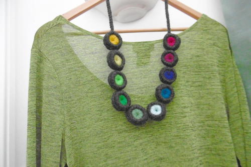 Colorful Gems Crochet Necklace