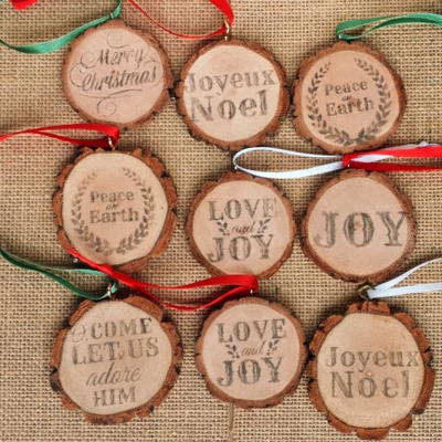 Rustic Wood Slice Ornaments