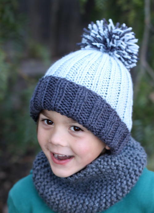 Beginner Easy Ribbed Pom Hat Allfreeknitting Com Beginner Easy Ribbed Pom Hat Allfreeknitting Com