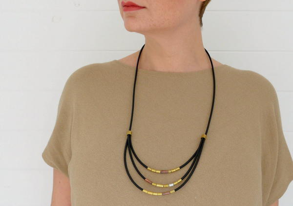 Brassy Broad Recycled Necklace