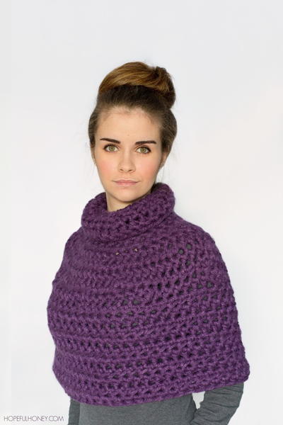 Royal Purple Crochet Capelet