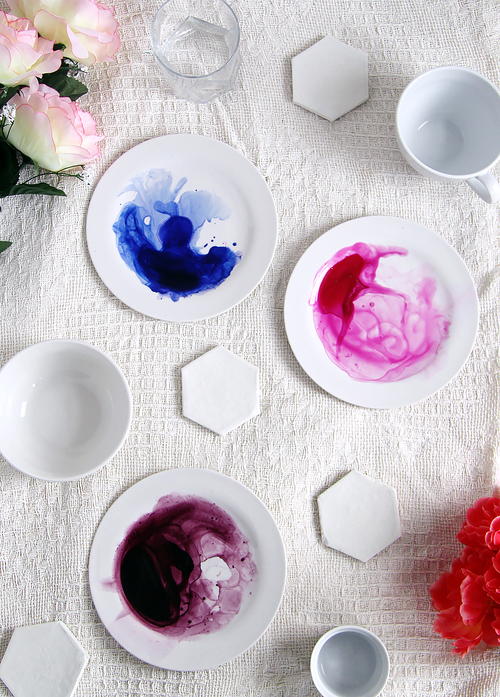 Dreamy DIY Watercolor Plates