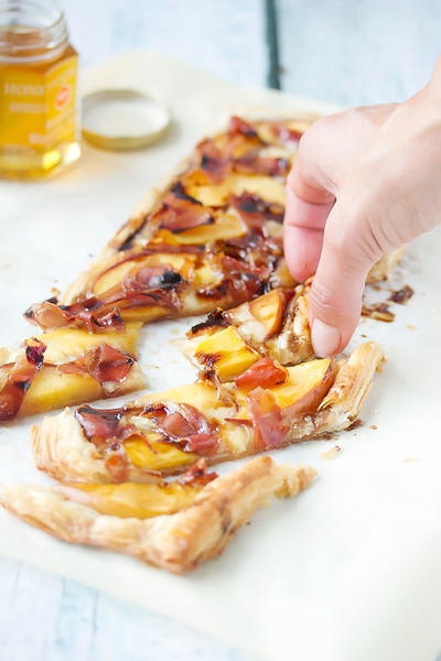 Peach, Proscuito & Brie Tart