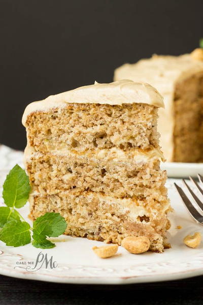 Scratch-Made Banana Cake with Peanut Butter Frosting