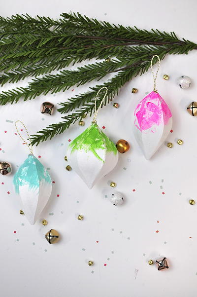 Neon Homemade Christmas Ornaments