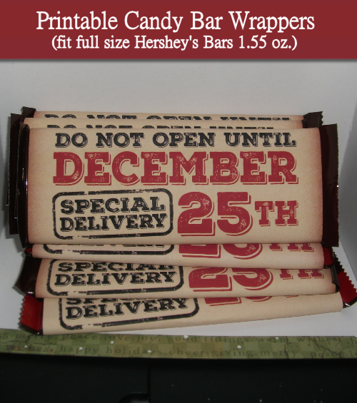 Do Not Open Until December 25th Candy Bar Wrapper