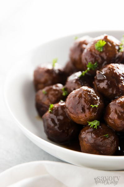 5 Ingredient Cranberry Glazed Slow Cooker Meatballs
