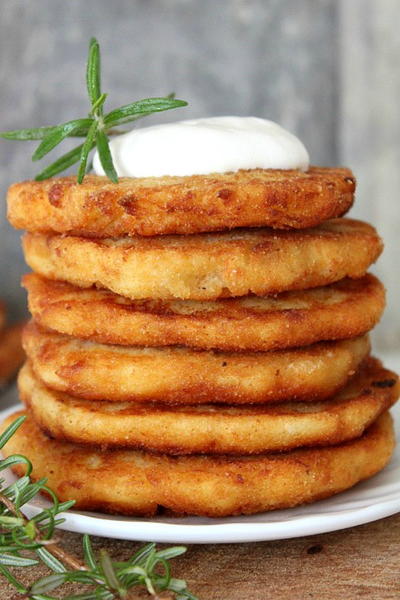 Cheesy Mashed Potato Pancakes