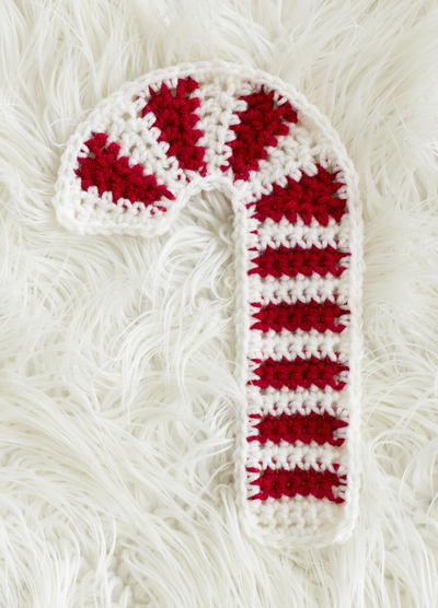 Candy Cane Crochet Hot Pad