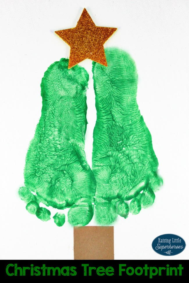 Christmas Tree Footprint Craft | AllFreeKidsCrafts.com
