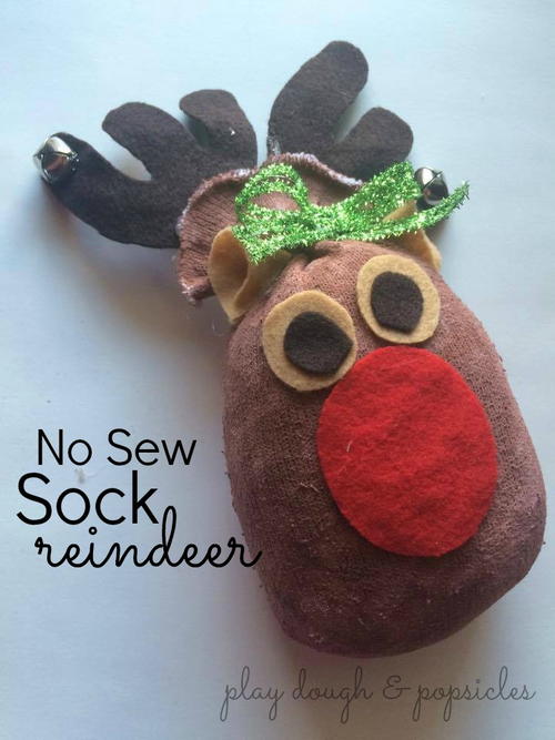 No Sew Sock Reindeer (Rudolph)