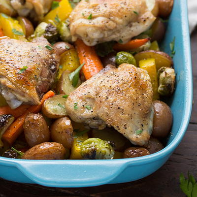 One Pan Miso-Honey Chicken and Vegetables